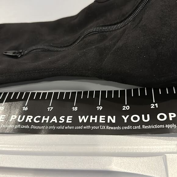 A new day microsuede Black over the knee boot Draw string top. 1” heel Size 8.5 - Picture 4 of 4